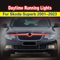 DRL For Skoda Superb 2001-2023 12V LED Car Daytime Running Light Fog Lamp Decorative Ambient Lamp Waterproof Flexible Light 1pcs