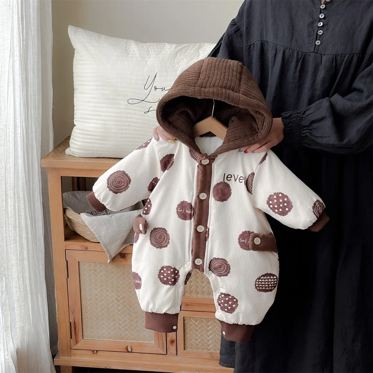 

Зимняя одежда Thiened Fce Baby Rer для мальчиков 0-2 лет, уличный носимый костюм Cler, теплый высокоэластичный хлопок...