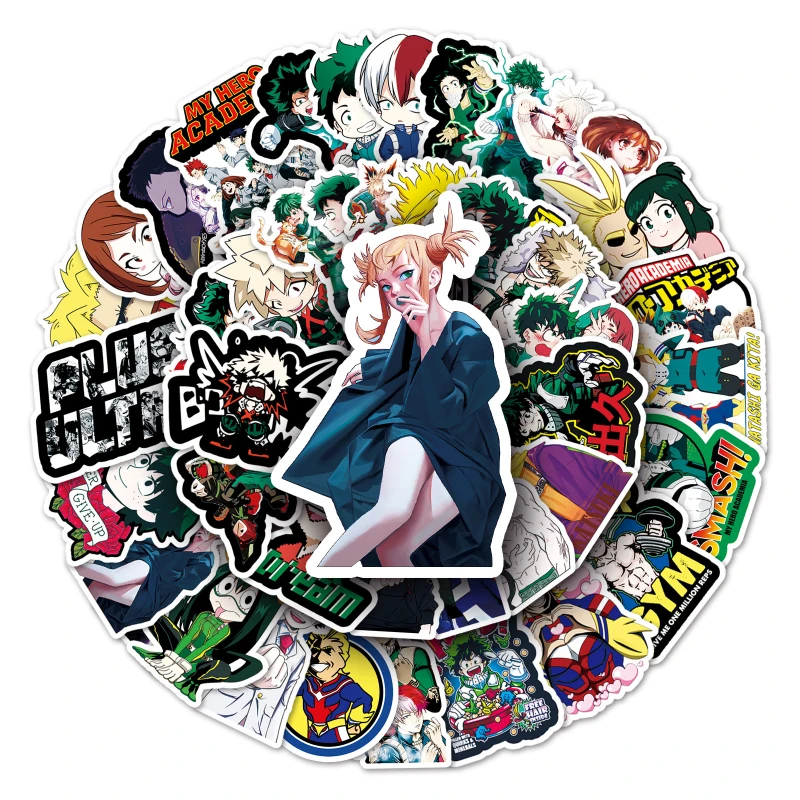 54/30/10PCS Izuku Midoriya All Might Katsuki Bakugou Popular Anime Peripheral Decoration Suitcase Cup Laptop Handbook Stickers