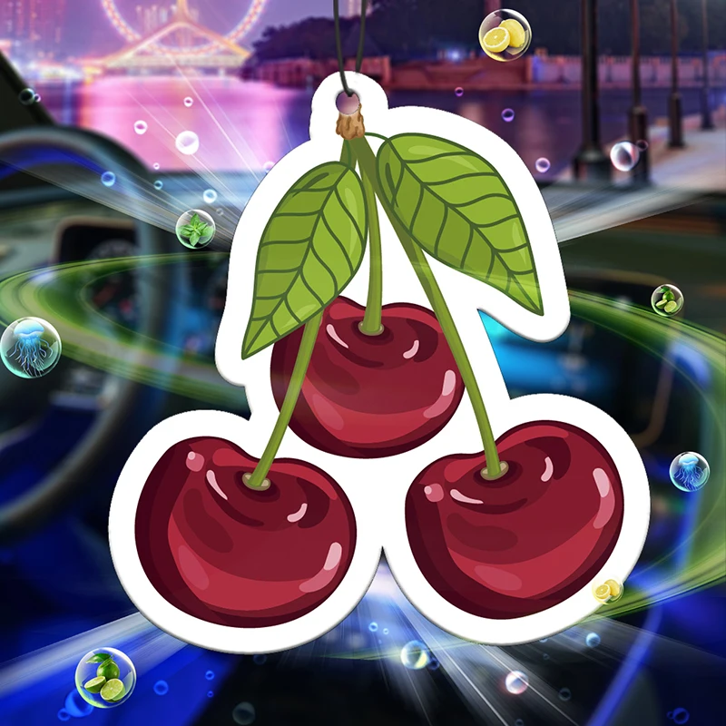 Cherry-Scented Fruit, Freesia and English Pear Fragrance (International Trend) Car Fragrance Tablets, Wardrobe Air Freshener, Perfume, Rearview Mirror Decoration, Car Interior Pendant, Natural Scent Air Purifier, Anime Cartoon Toilet Fragrance Sachet, Living Room Office Room Bedside Hanging Ornament