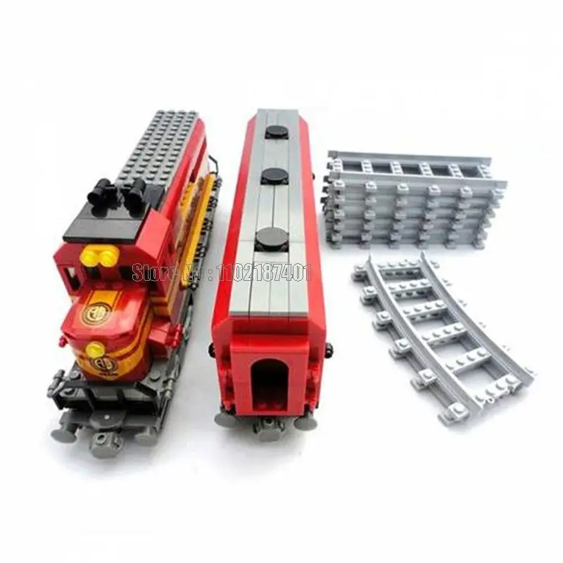 25902 630 stücke städtische orange klassische Retro Vintage alte Zug Schiene Eisenbahn Baustein Spielzeug Ziegel