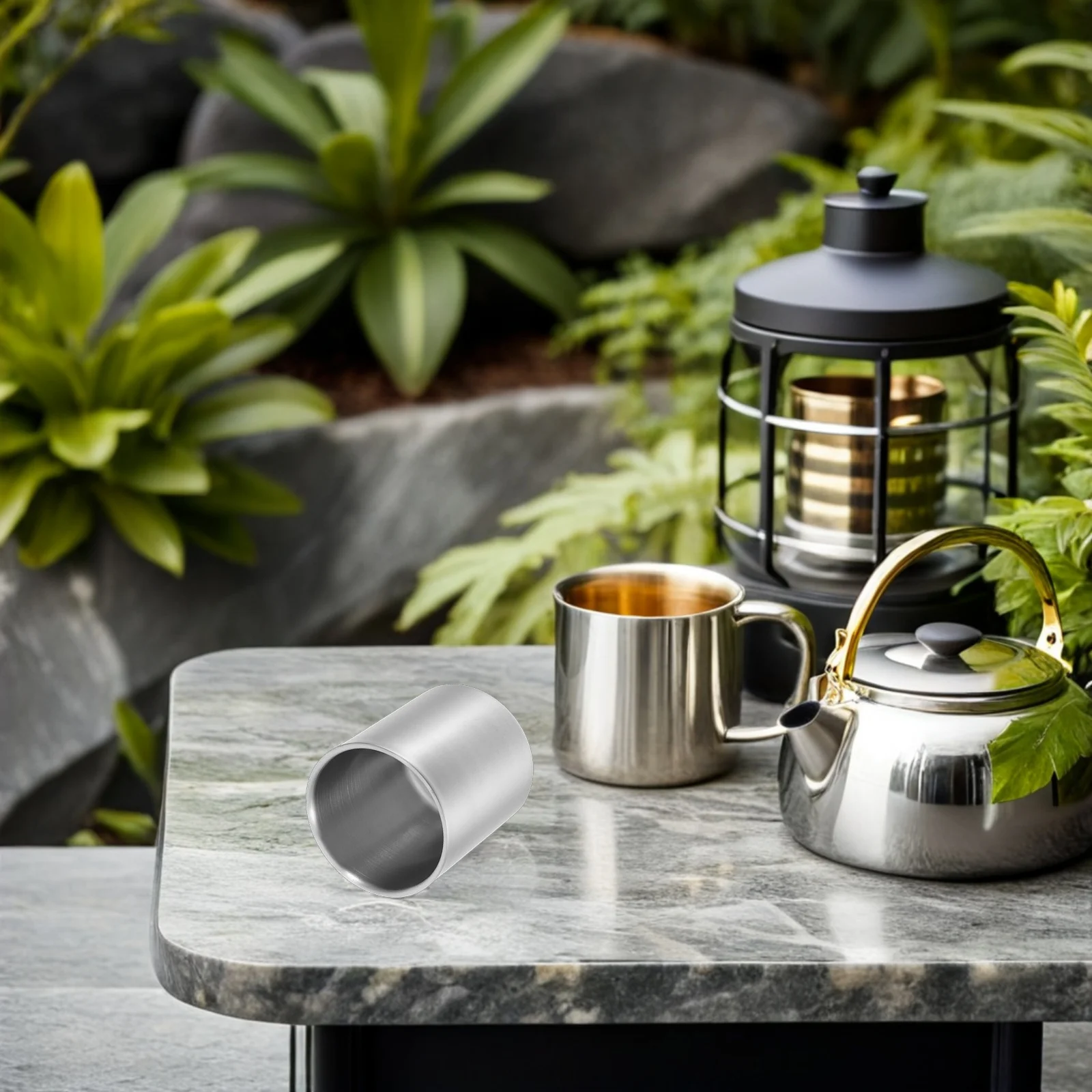 

Stainless Steel Double Water Bottle 1L Large Capacity Sweat Resistant Non Slip Grip Ideal for School Office Fitness