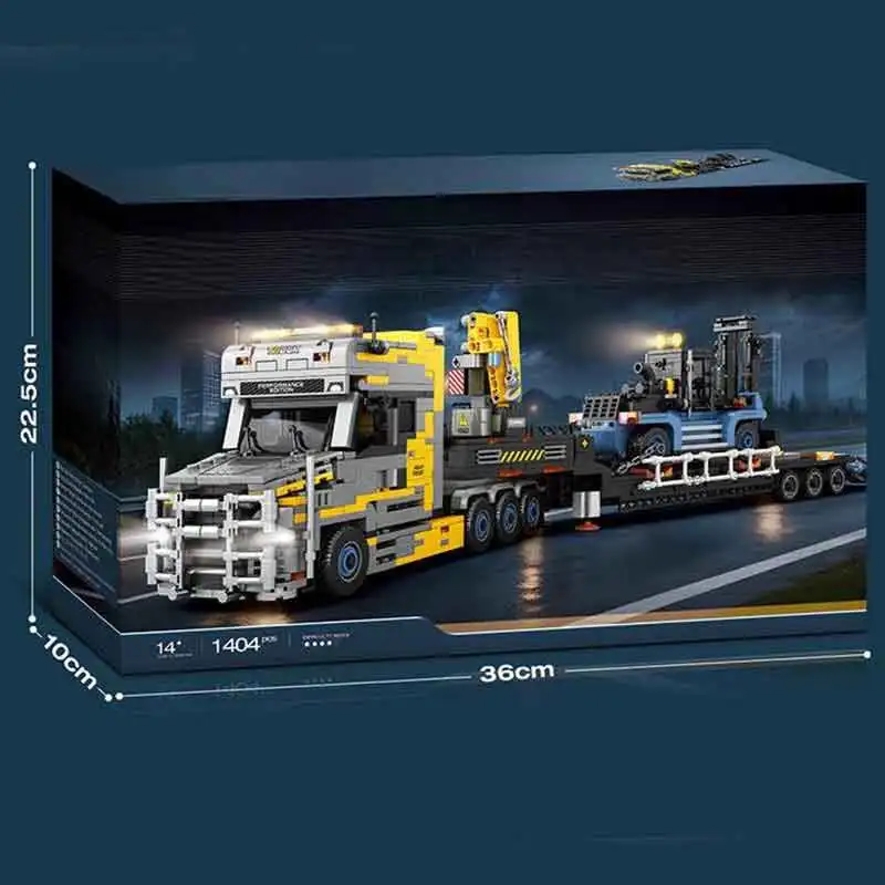 Reobrix 842 Heavy Load Truck Trailer Building Blocks Bricks, Intellectual Build-up Model, Ideal Christmas Gift for Hobby Fans