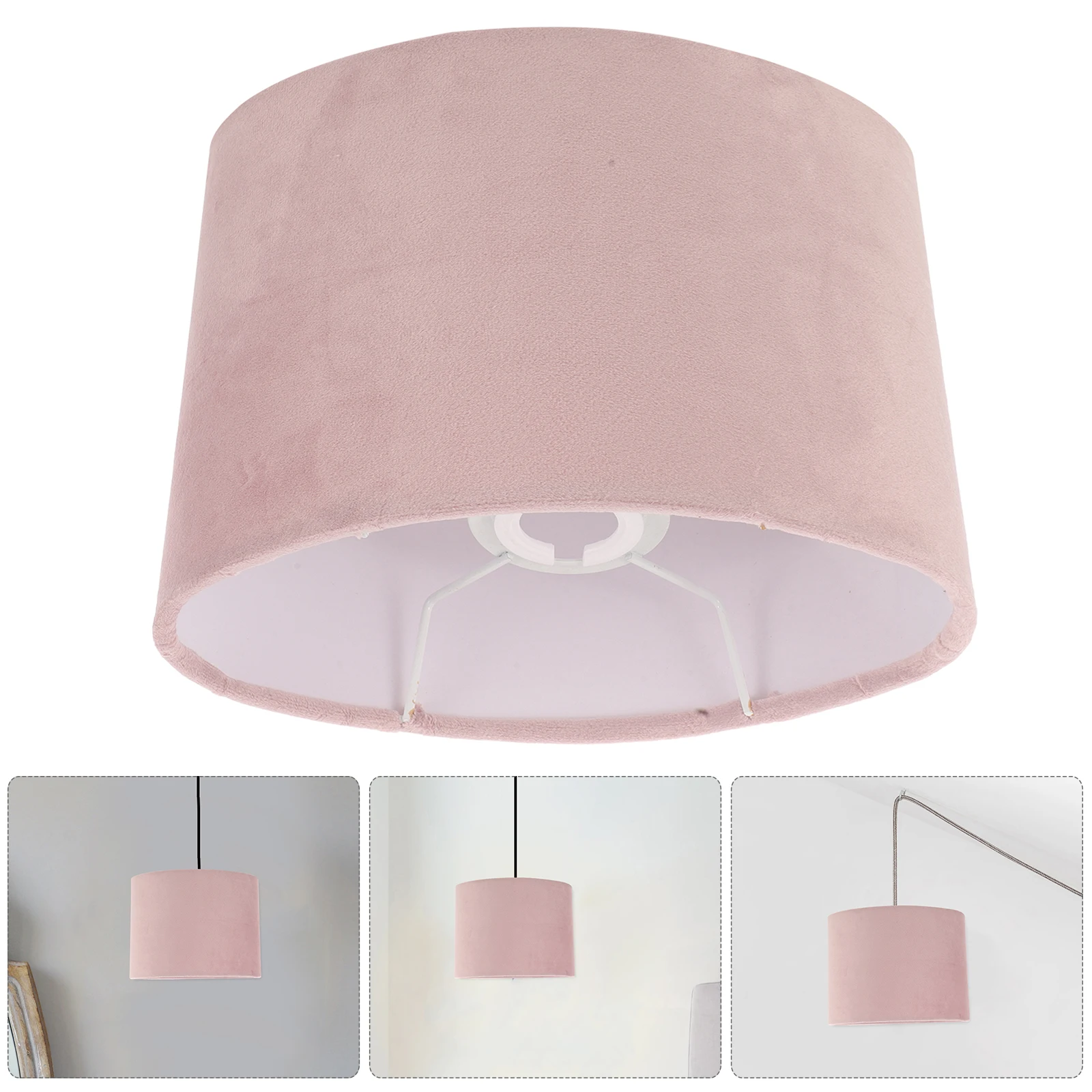 

Oval Lampshade Retro Scalloped Table Light Cover for Bedroom Living Room Cloth Lampshades Easy Install Remove Dust