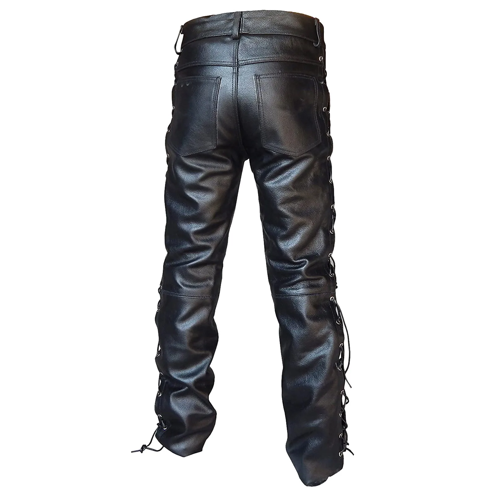 PU Leather Male Long Pants Vintage Goth Style Slim Men's Pants Winter Autumn PUnk SteamPUnk Casual Pirate Men's Pants Clothing