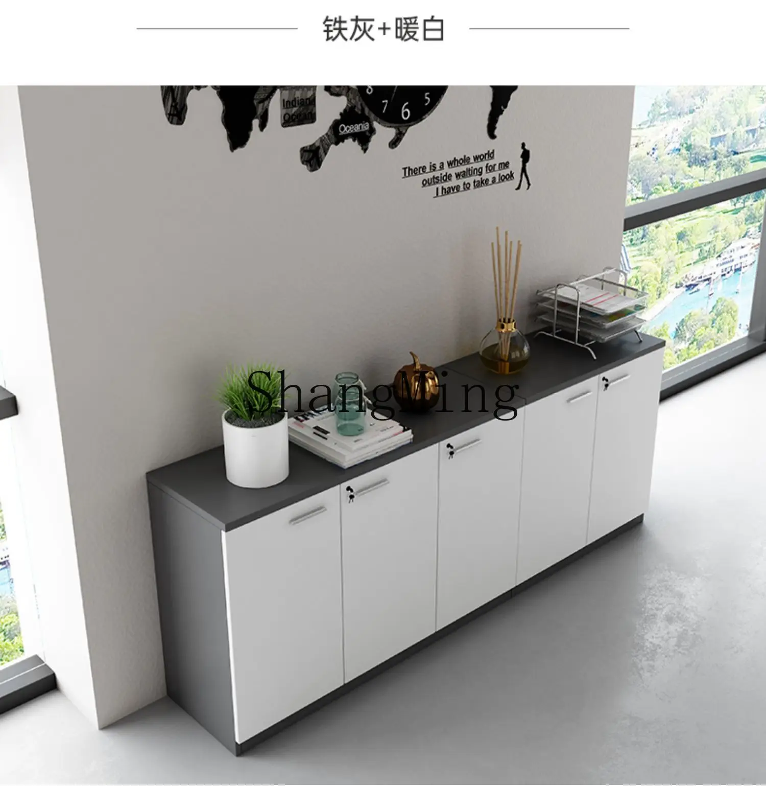 ZYY Advanced Wood File Office Storage Printer Data Cabinet Partition Tea Cabinet