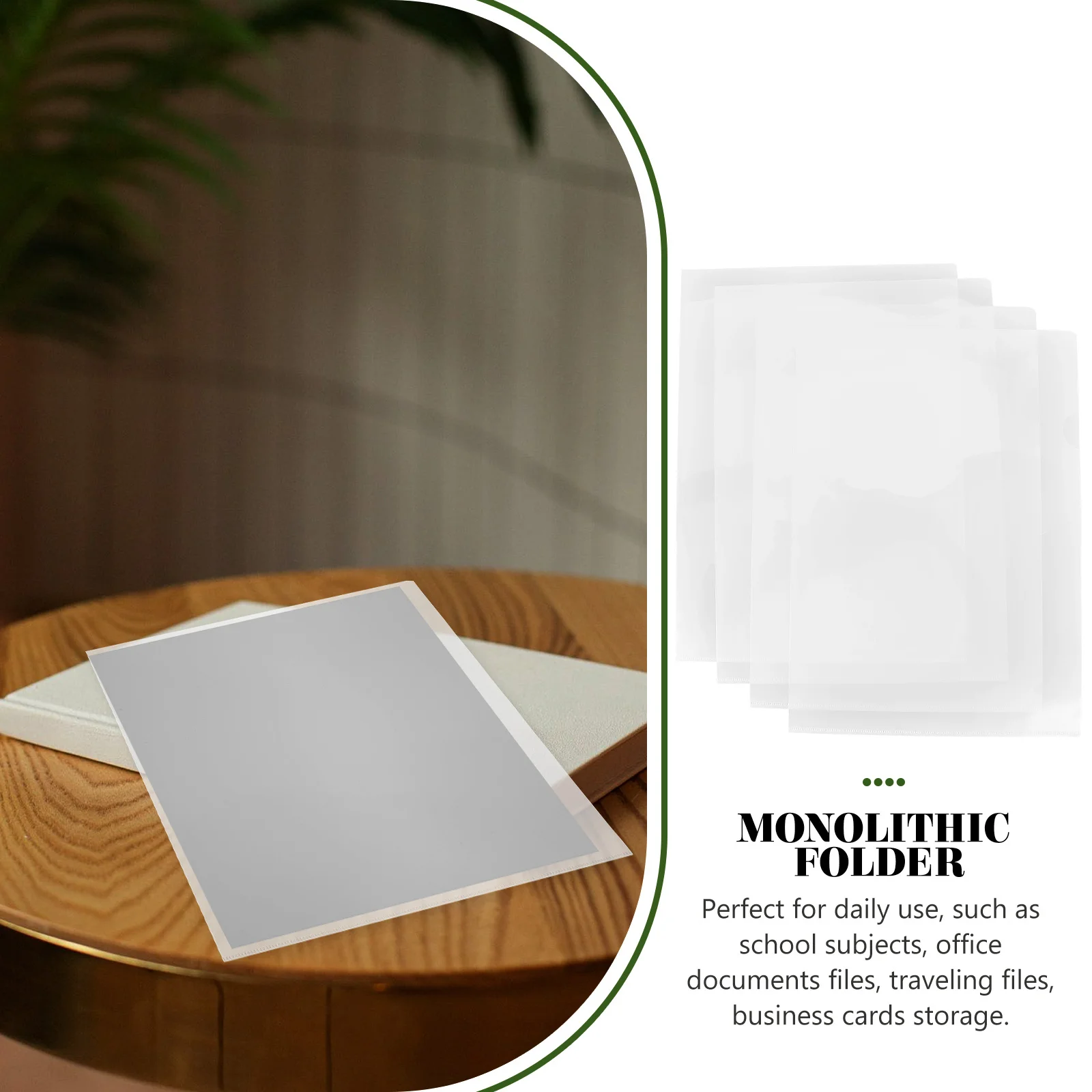 

24Pcs Transparent File Folders Clear Plastic Document Protector Organizers Paper Storage Sleeves School Office A4