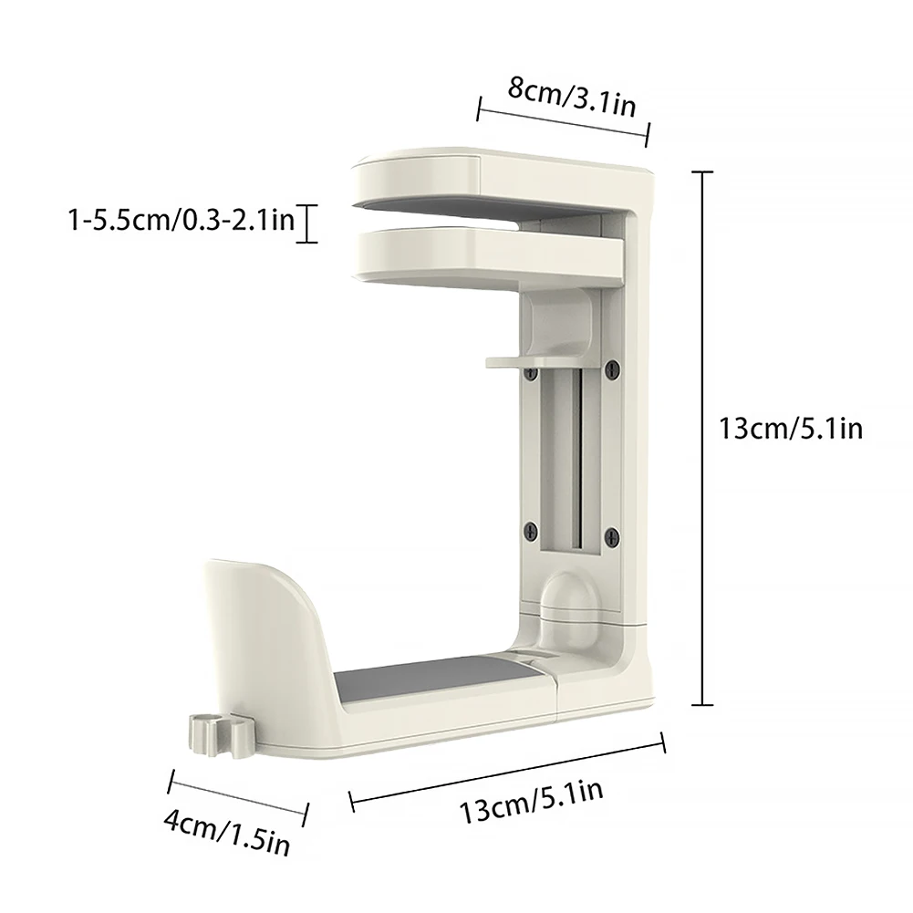 Headphone Stand Holder Drilling Free Non Slip Headphone Hanger 360 Rotating Gaming Headset Desk Hanger Hook Adjustable