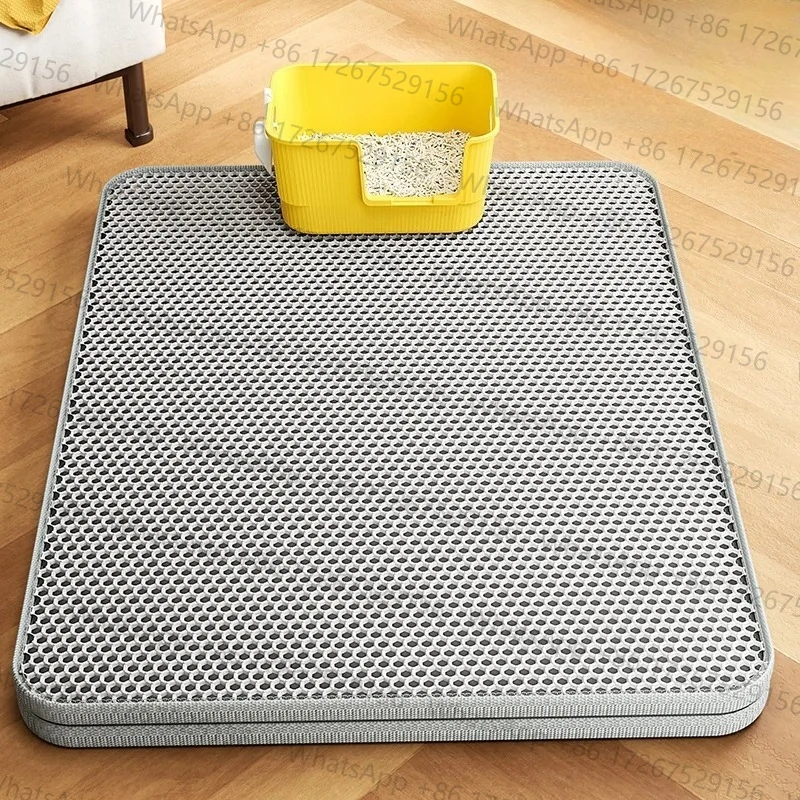 Double Layer Cat Litter Traymat Extra Large Size Sand Control Non-Slip Waterproof Eco-Friendly Litter Box Accessory for Cats