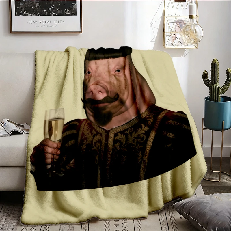 John Pork Is Calling Bootleg Meme Flannel Blanket, Ironic Raunchy Teenager, Viral Brainrot Flannel Throw