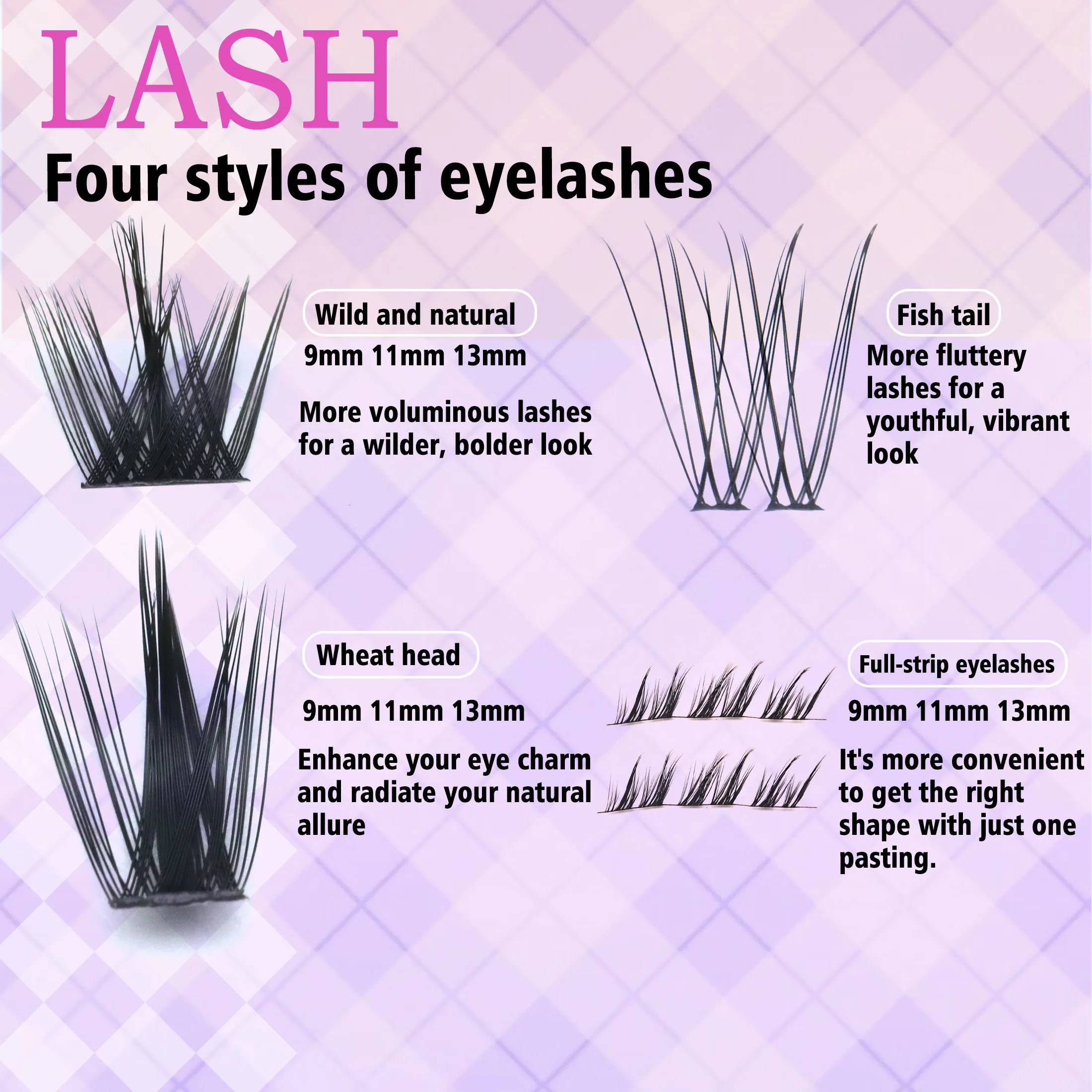 مجموعة الرموش المزيفة ذات 3 طراز من LASHVANA - رموش صناعية سميكة وسميكة مع غراء وملقط |   مجموعة أدوات تمديد الرموش