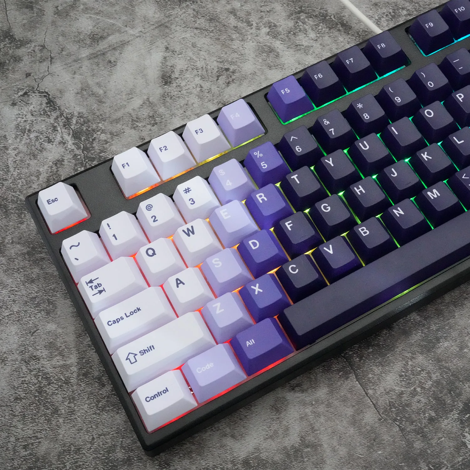 170-toetsen Cherry Profile Artlife Thema Gradiënt Paars Thermische sublimatie Keycaps PBT voor mechanische MX Switch-toetsenbordgeschenken
