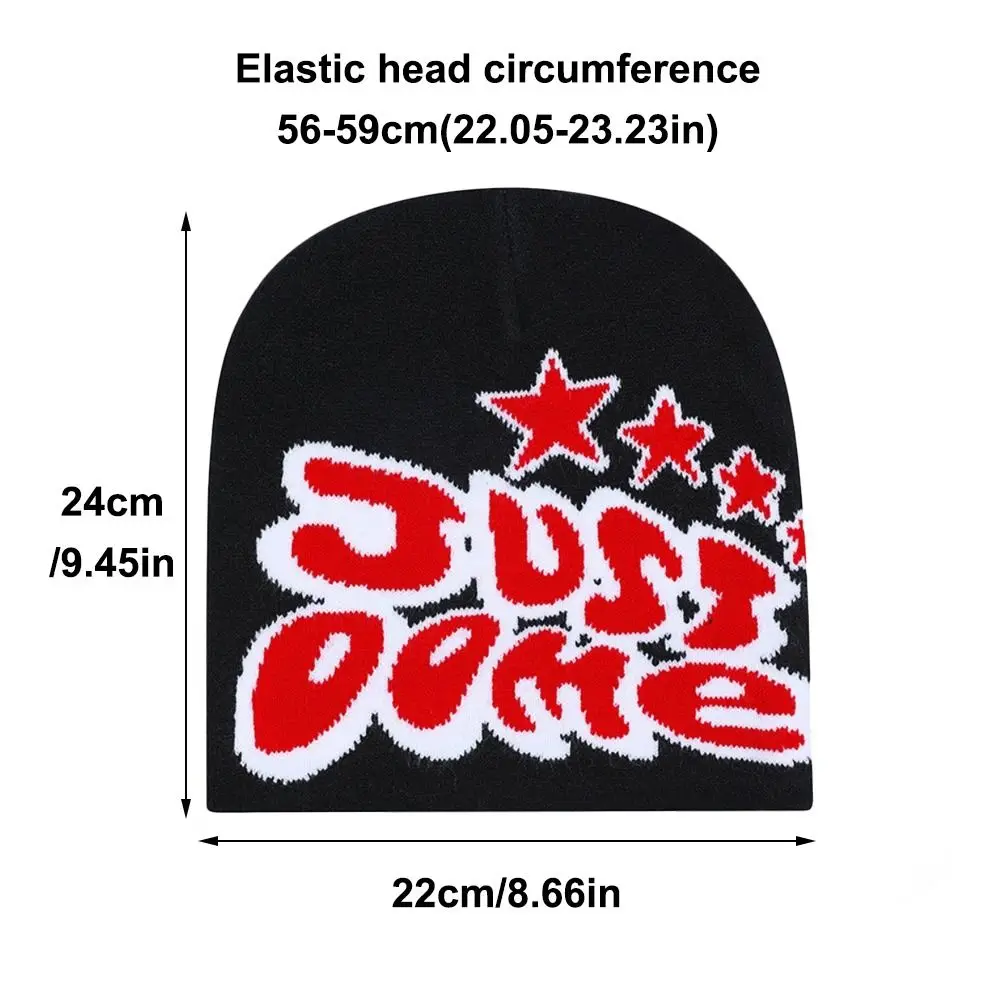 Готическая шерстяная акриловая вязаная шапка Y2k с буквенным принтом в стиле хип-хоп, теплая холодная шапка для мужчин и женщин