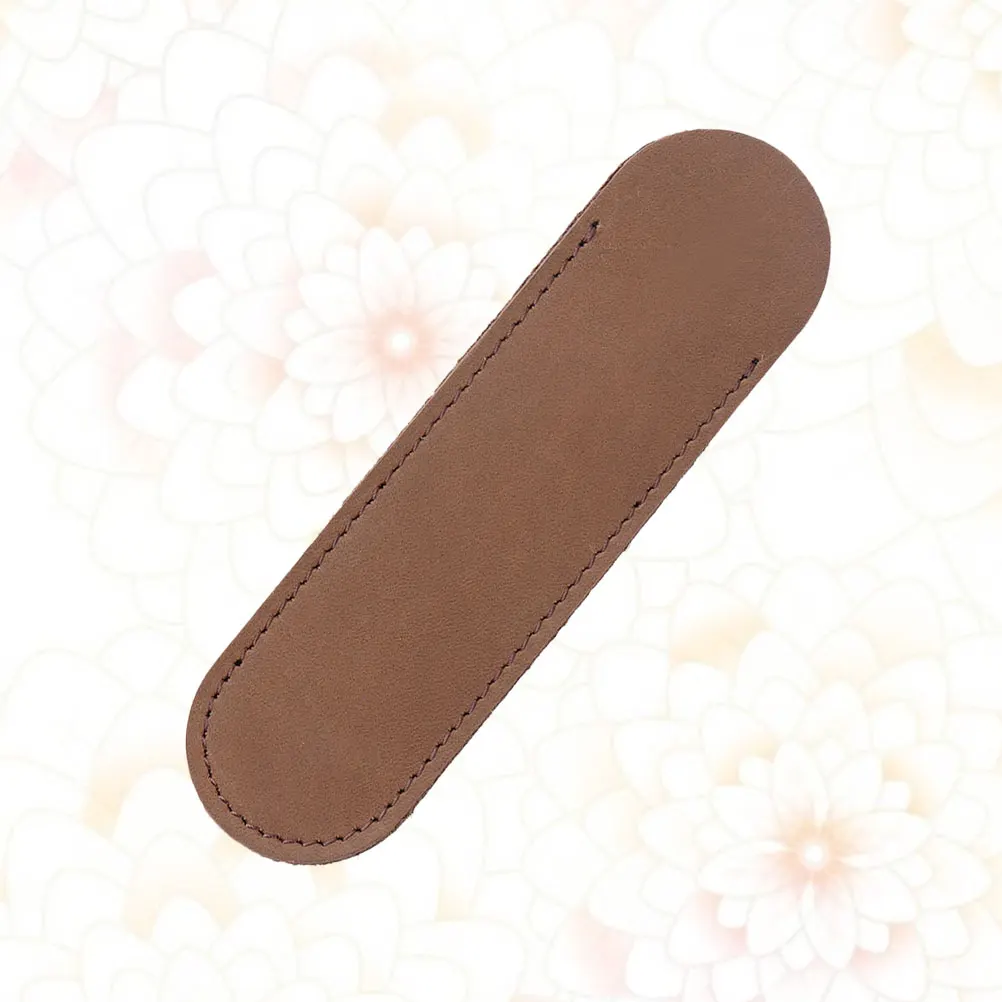 

Creative Pen Pouch Holder Single Pencil Bag Pen Case for Fountain Ballpoint Pen Brown Small Size