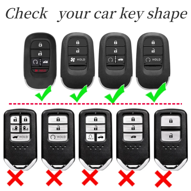 Alloy Car Key Case Cover Shell Fob for Honda  2023 2024 Accord Civic HR-V CR-V Pilot Sport SI EX EX-L Keychain  Car Accessories