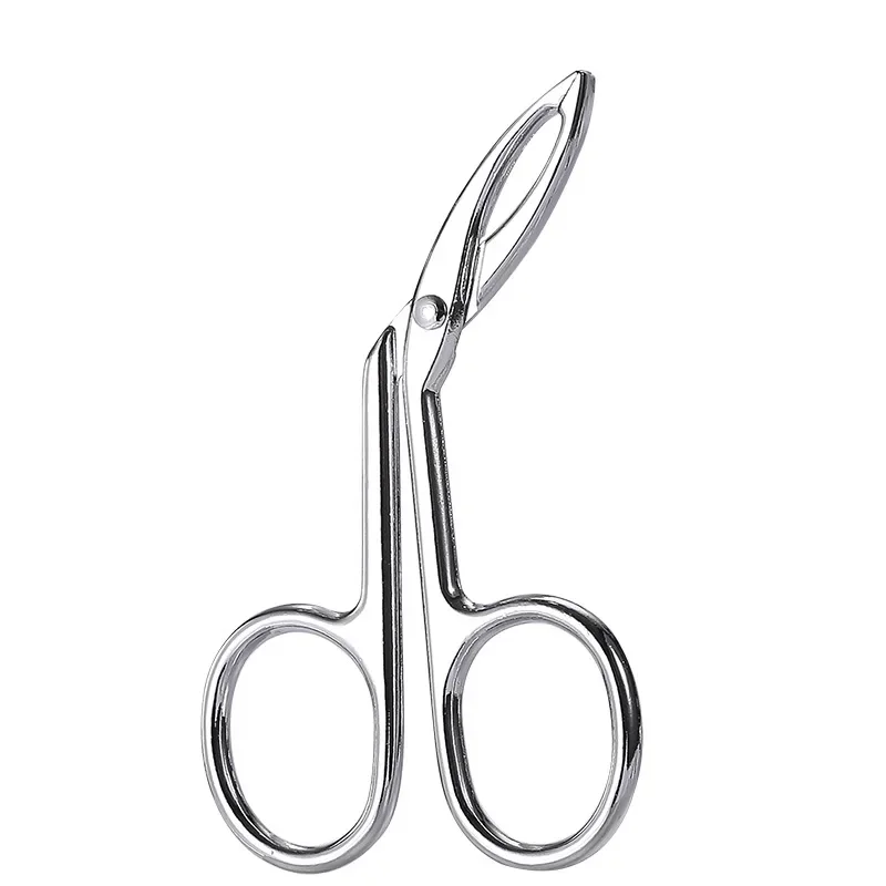 Scissor Shaped Eyebrow Tweezers Flat Headed Tweezers Oblique Headed  Stainless Steel Scissors Handle
