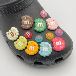 5-10Pcs Fashion Letter M Bean Candy Shoe Charms Fit Child's Clogs Funny Colorful Decoration Pins For Sandals Slipper Accessories