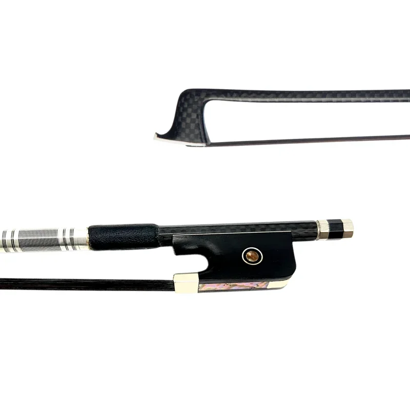 Nice-lookingNew light black Grid carbon Fiber plaid viola bow ,Siberia black Horsehair horsetail