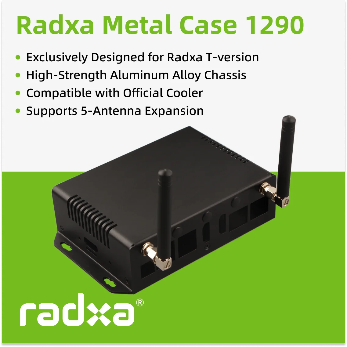 

Radxa ROCK 5T Enclosure 1290 - Metallic Protective Housing Excluding HDMI Input Compatibility