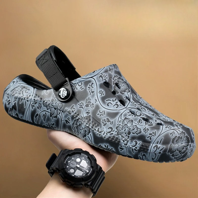 2025 الصيف الرجال الصنادل أحذية الحديقة المنزلية الجديدة مريحة وخفيفة الوزن شبشب رجالي عدم الانزلاق لينة أسفل الوجه بالتخبط الصنادل #4