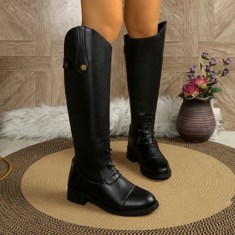 

Women High Boots Fashion Heeled Shoes Elegant 2025 Trend New Chunky Knee High Knight's Boots Sexy Woman Motorcycle Botas Mujer