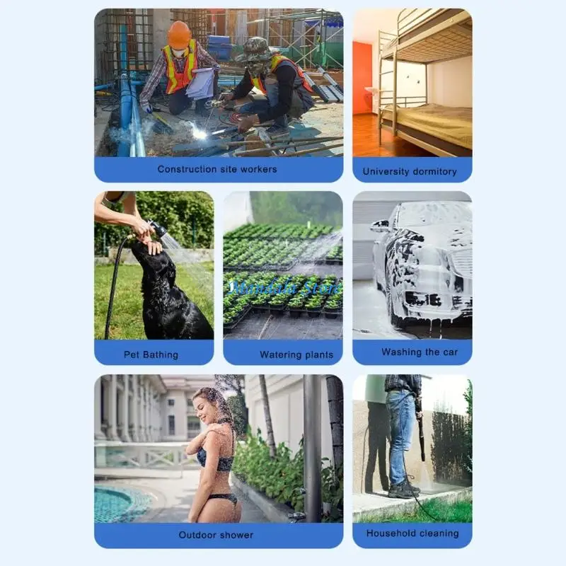 

U2JC Pack of 2 Wireless Rechargeable Portable Shower Uprgades for Outdoor Camping Bathing Pet Cleaning & Garden Watering