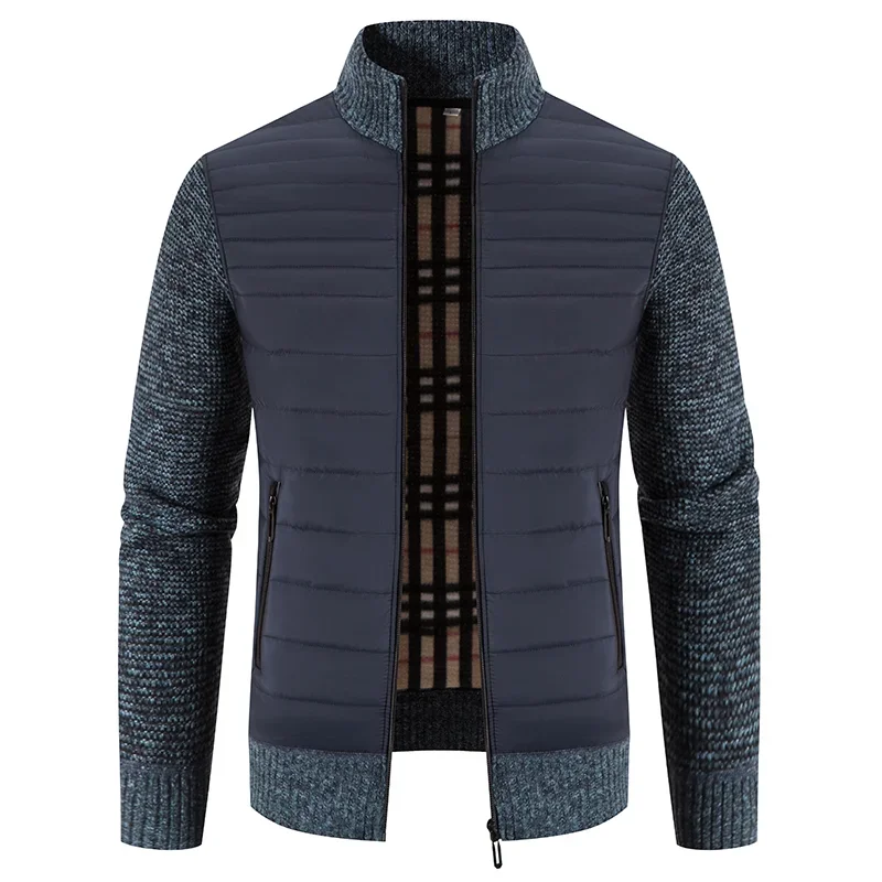 Men Knitted Sweater Cardigans Winter Warm New Half High Collar Zipper Cardigan Sweaters Coat Jacket Casual Fashion Men Clothing