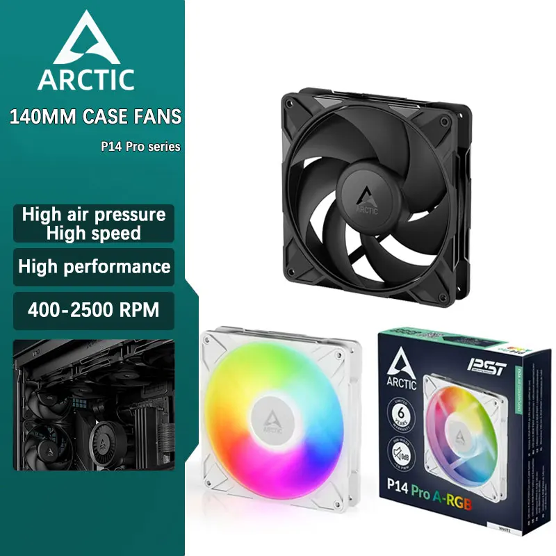 ARCTIC P14 Pro series Computer Desktop 14cm High Pressure Case Fan Large Airflow PWM Temperature Control 140mm Cooling Fans
