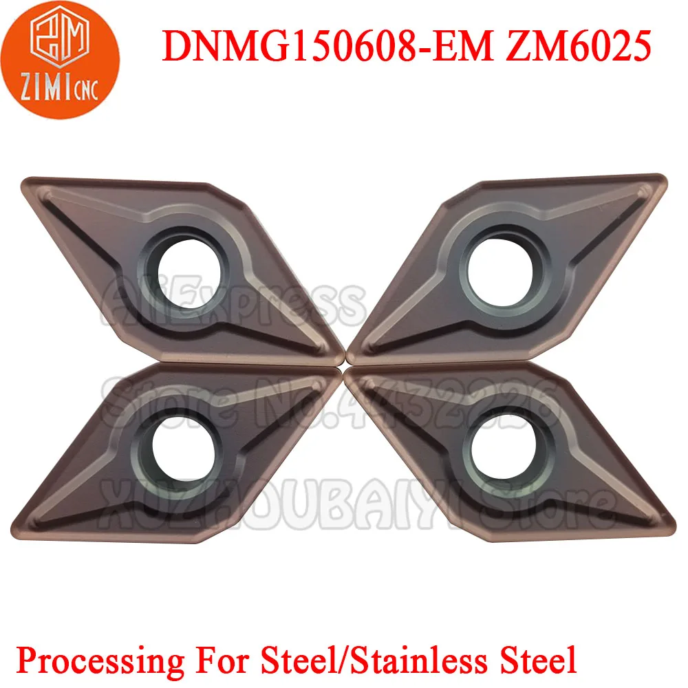 10pcs DNMG150608-EM ZM6025 DNMG150608 EM DNMG 150608 Carbide Inserts Cutting Turning Tools Cutter Metal Blade for stainless stee