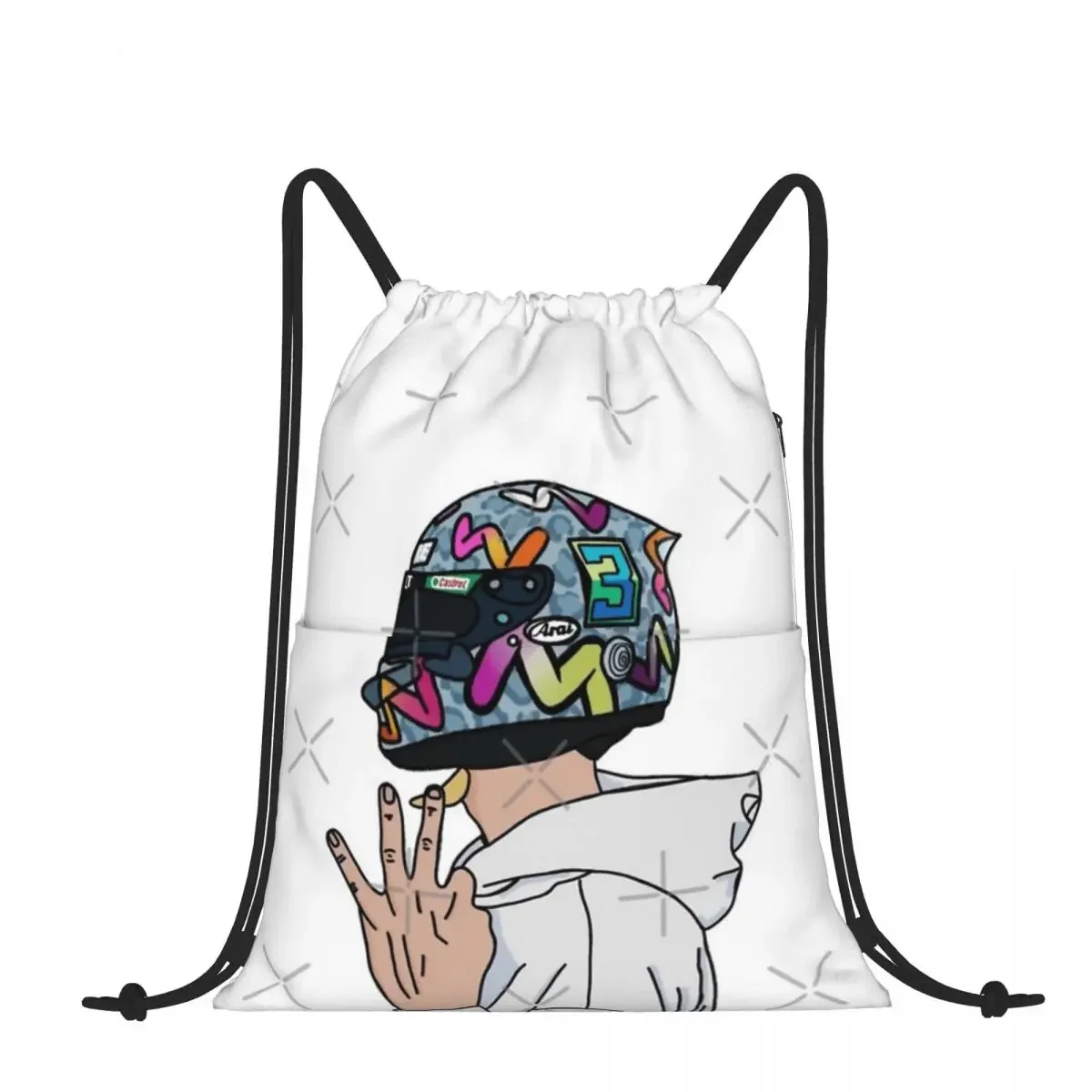 Drawstring Backpack Daniel Ricciardo-Number 3 Shoulder Bag Zipper Pocket Sports & Travel Hikes Portables Bag