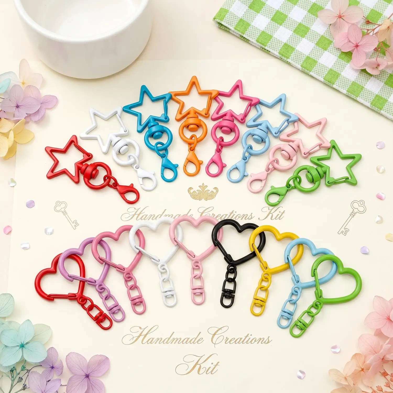 10-50Pcs Golds Snap Hook Star Keychain Lobster Clasp Hooks Key Rings Key Chain For DIY Jewelry Making Accessories