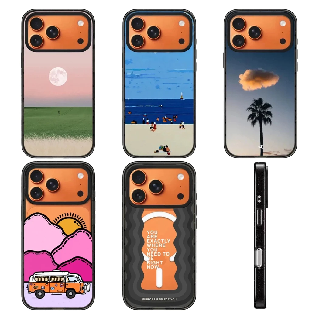 

Sandy Beach 2.0 Acrylic Black Border Phone Cover for IPhone 12 13 14 15 16 17 Pro Max Case for IPhone 17 Air
