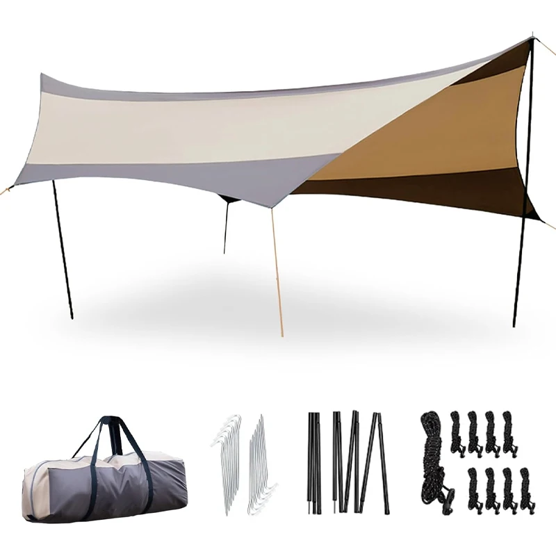 2026 Premium Heavy Duty Waterproof Camping Tarp UV Protection Windproof Tear Resistant Multi-Purpose Hammock Shelter Outdoor Hik
