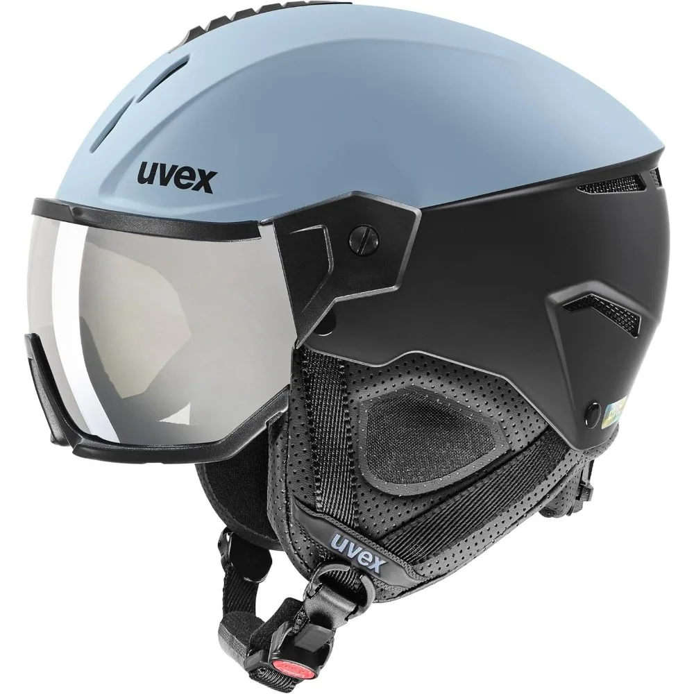 Sport instinkt visier, verstellbarer Ski-und Snowboard helm mit integriertem Visier für Frauen und Männer, Gletscher/schwarze Matte, klein, klein