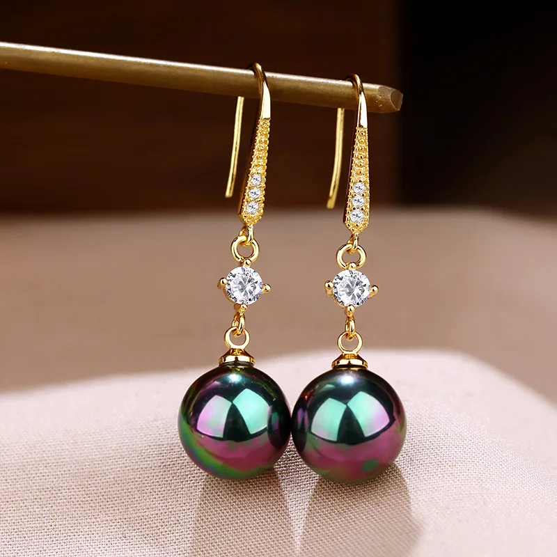 Vintage Elegant Imitation Pearl Dangle Earrings for Women White Black Champagne Water Drop Earrings Engagement Wedding Jewelry