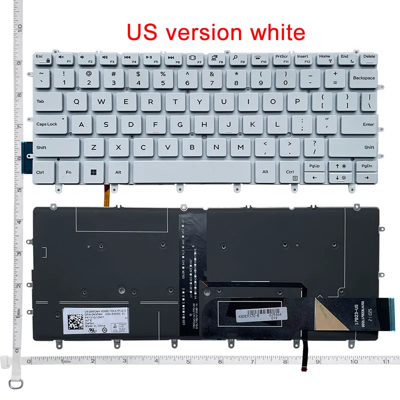 Imagem -03 - Teclado Inglês para Computador Notebook Dell Xps 13 9370 13-9370 13-9370-d1705s 9317 13-9380 Teclado Preto dos Eua