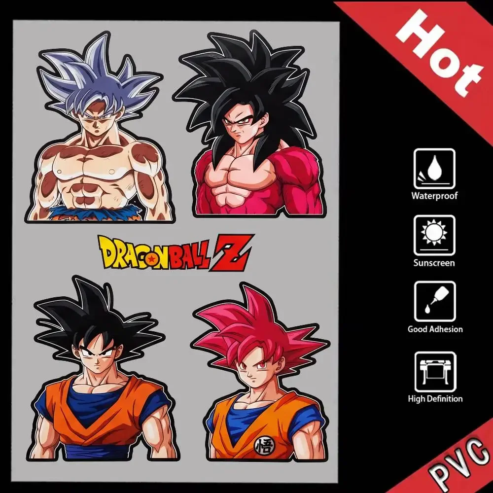 DRAGON BALL Vegeta Goku Multi Scene Waterproof Reflective Scratch Cover Stickers Fit Auto Motorcycle Helmet Refrigerator