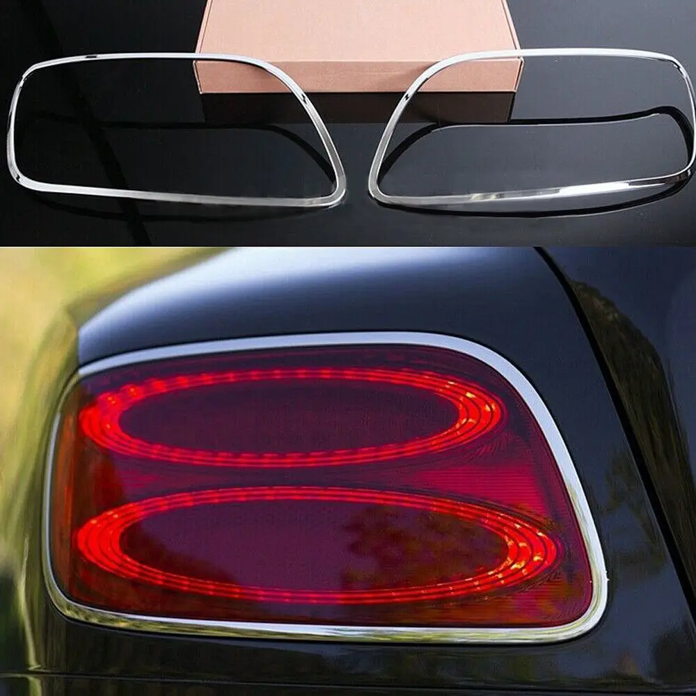 MAGICKIT 2Pcs GT Speed Look Bright Chrome Rear Light Surrounds for Bentley Continental GT/GTC generation 2012–2018 Accessories