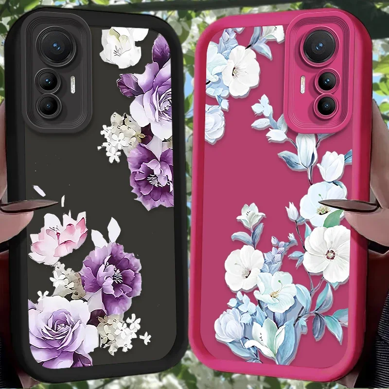 Beautiful Misty Purple Tulip Case for Xiaomi 14T 13T 12T 11T 13 12 11 Lite 5G NE POCO X6 X5 F6 F5 F3 X4 GT X3 NFC M5S C65 M6 Pro