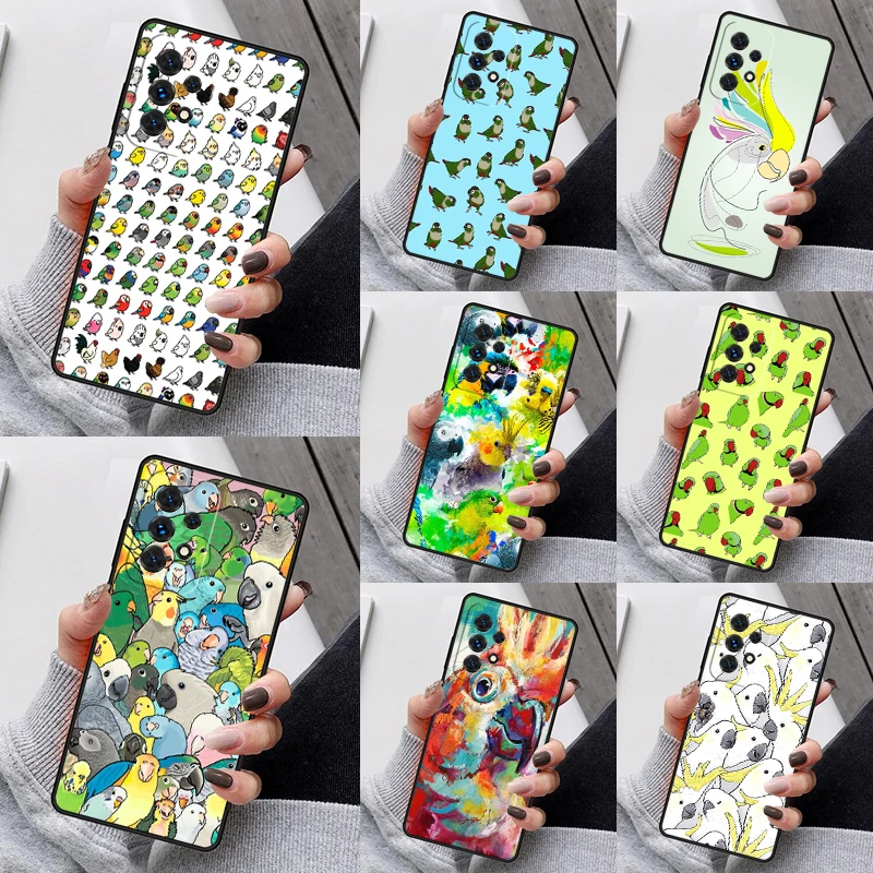 parrot bird Phone Case For Samsung Galaxy S23 S21 S20 FE S24 S22 Ultra Note20 S10 S9 S8 Plus A40 A52 A12 A13 A53