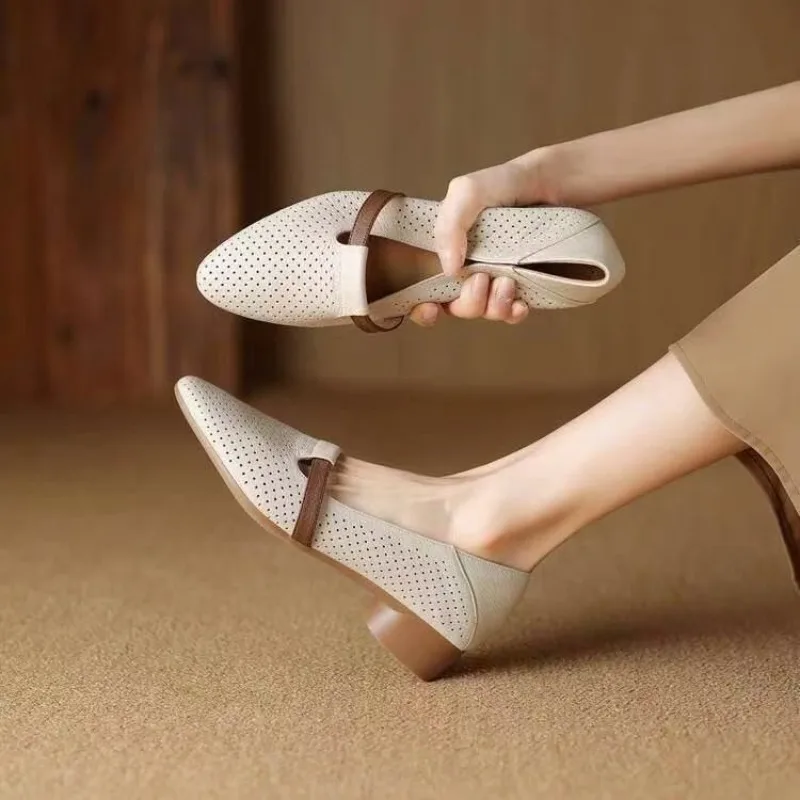 

leather shoes for woman low heels for ladies party shoes woman elegant tacones