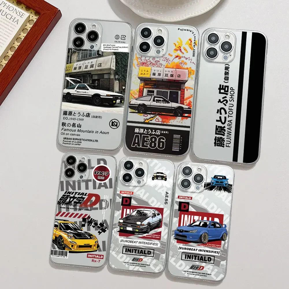 

Anime Initial D AE86 Phone Case For iPhone 15 14 13 12 11 Mini Pro Max X XR XSMax 6S 6 7 8 Plus SE20 Transparent Cover