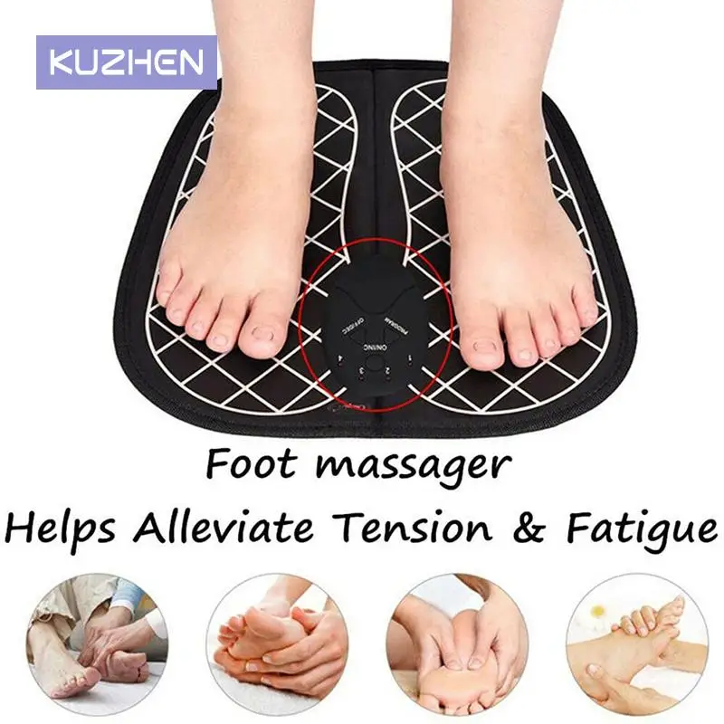 

EMS Electric Foot Stimulation massager Pad Folding Portable mats Fully Automatic Circulation Massage Body Machine for Men&Women