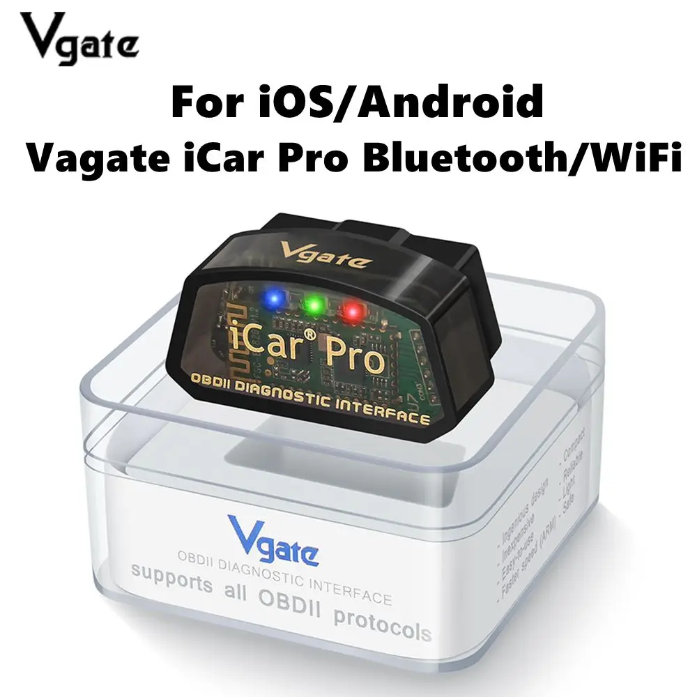 For IOS/Android Vgate iCar Pro ELM327 V2.3 Bluetooth 4.0 WIFI ELM 327 OBD 2 Auto Scanner Code Reader OBD2 Car Diagnostic Tool