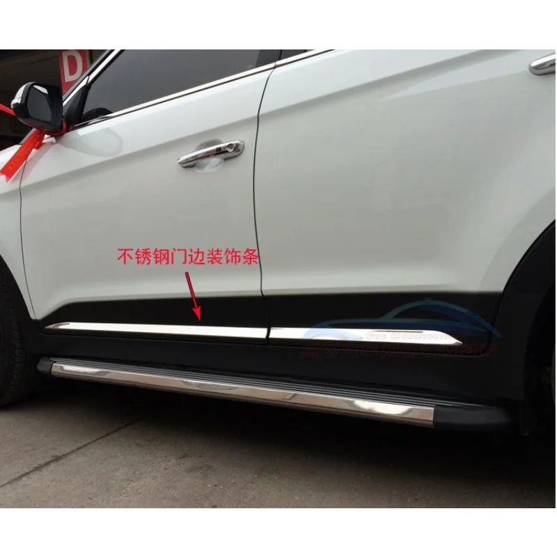 

For Hyundai ix25 creta Car Door Body decoration Strip Exterior Trim Cover Chromium Styling creta product accessory 2015-18