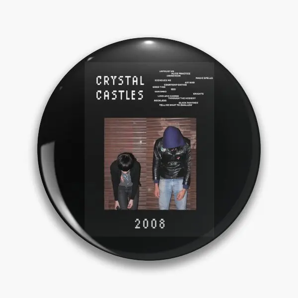 Crystal Castles 2008 Premium  Soft Button Pin Collar Funny Decor Fashion Metal Jewelry Cute Clothes Women Badge Creative