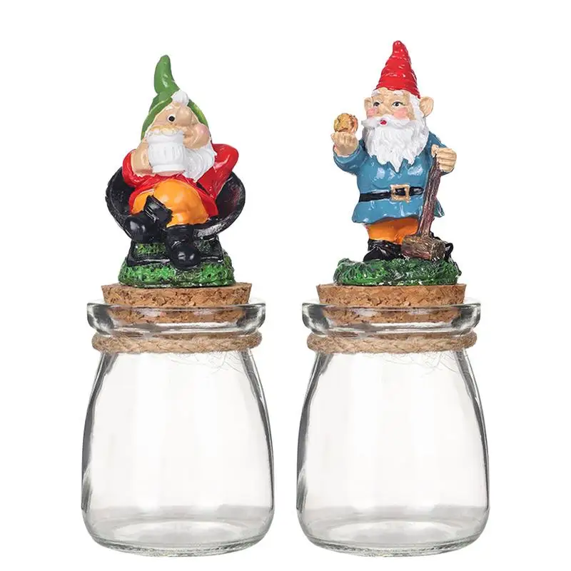 Christmas Candy Canisters Gnome Storage Jars Small Food Container 16Cm/6.3Inch Food Storage Container Decorative Glass Jars With