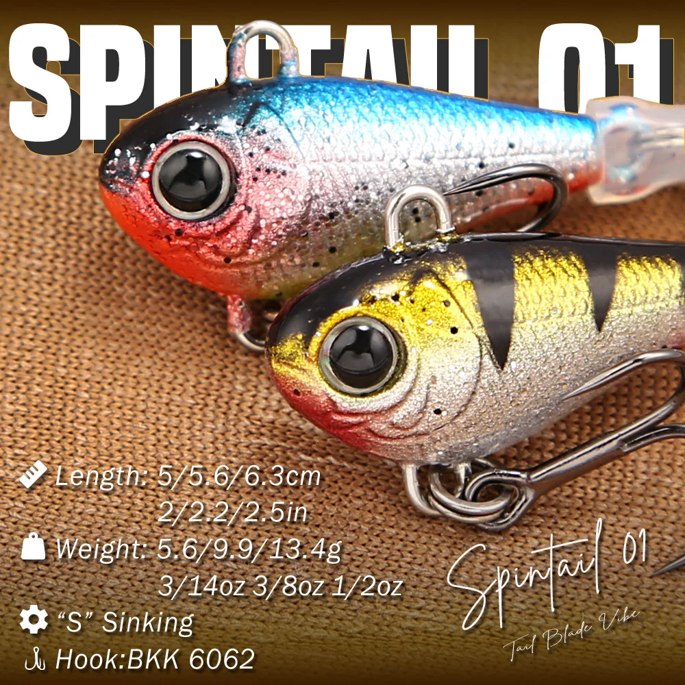 B&U 6/10/14g Spin Tail Spinner Fishing Lure Metal Blade Hard Bait for Bass Perch Pike Freshwater Fishing Tackle