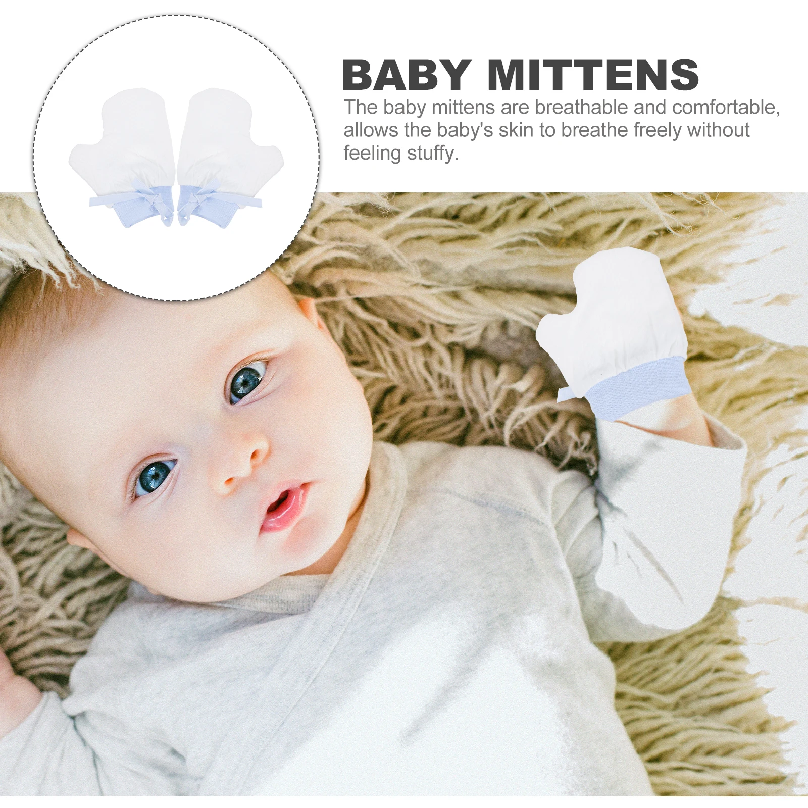 

1Pair Baby Stop Sucking Gloves Anti-Scratch Mittens Breathable Newborn Finger Protector Baby Mittens Newborn Finger Protector