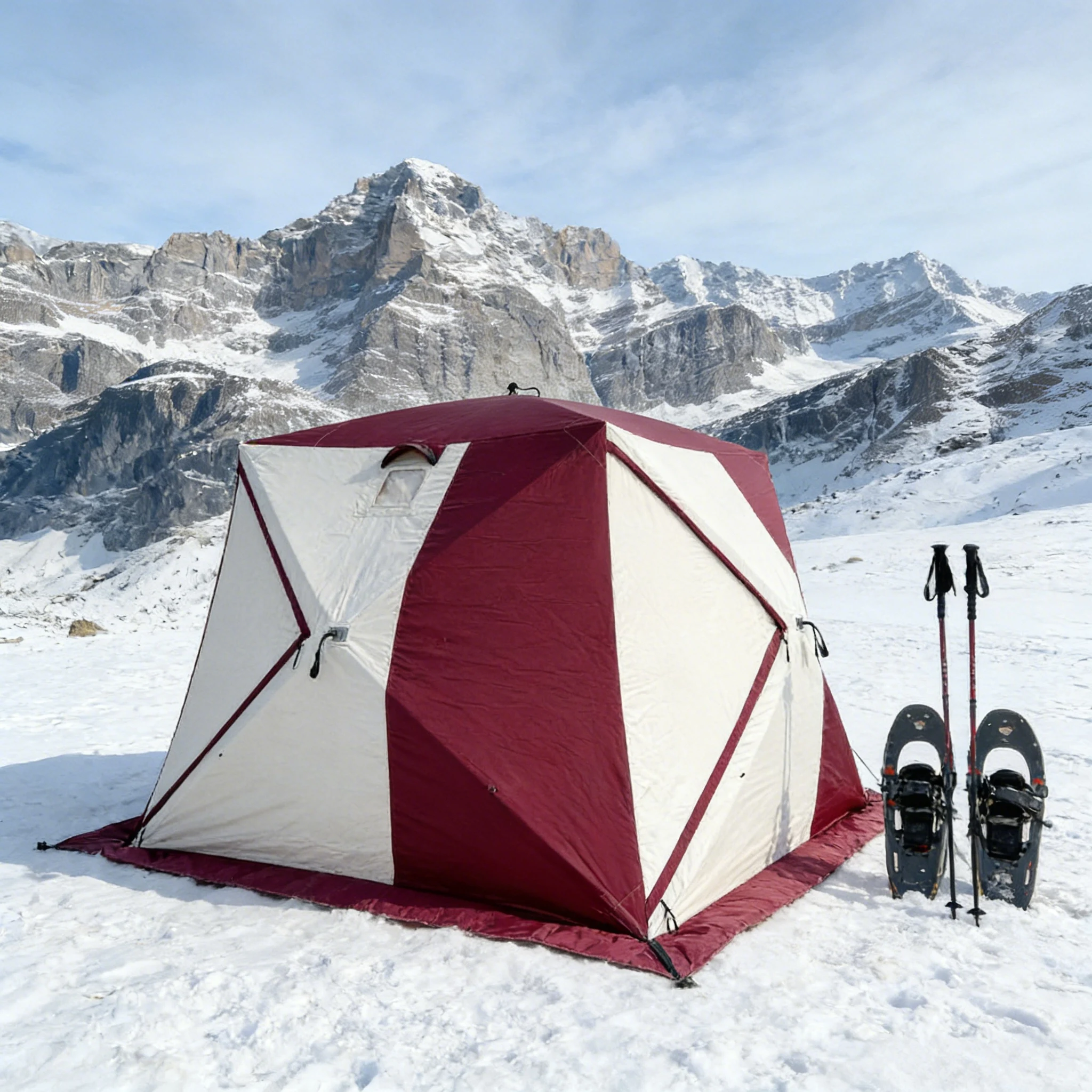 Professional-grade ice fishing house, sturdy insulated ice fishing tent, suitable for warm ice fishing and winter camping